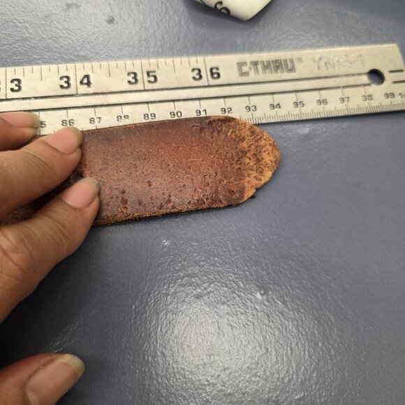 Vintage Leather Statement Belt Embossed Sunrise & Landscape Scenery Size Small - Picture 7 of 13